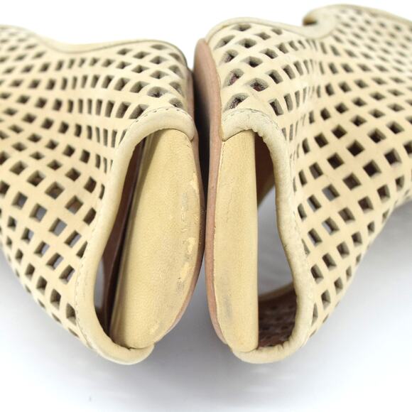 JEFFREY CAMPBELL Size 8.5 Retain Suede Perforated Peep Toe Tan Bootie - Picture 10 of 10